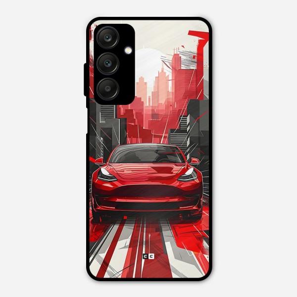 Red And Black Car Metal Back Case for Galaxy A25 5G
