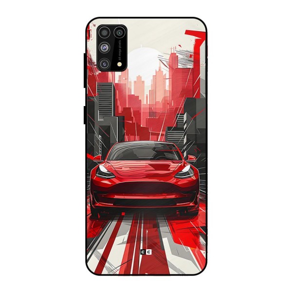 Red And Black Car Metal Back Case for Galaxy F41
