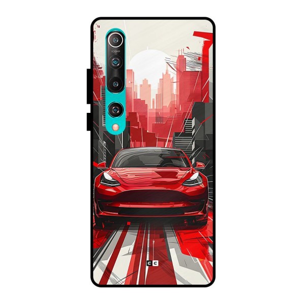 Red And Black Car Metal Back Case for Mi 10
