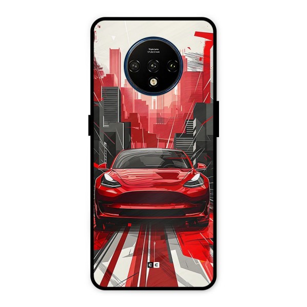Red And Black Car Metal Back Case for OnePlus 7T