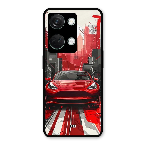 Red And Black Car Metal Back Case for OnePlus Nord 3