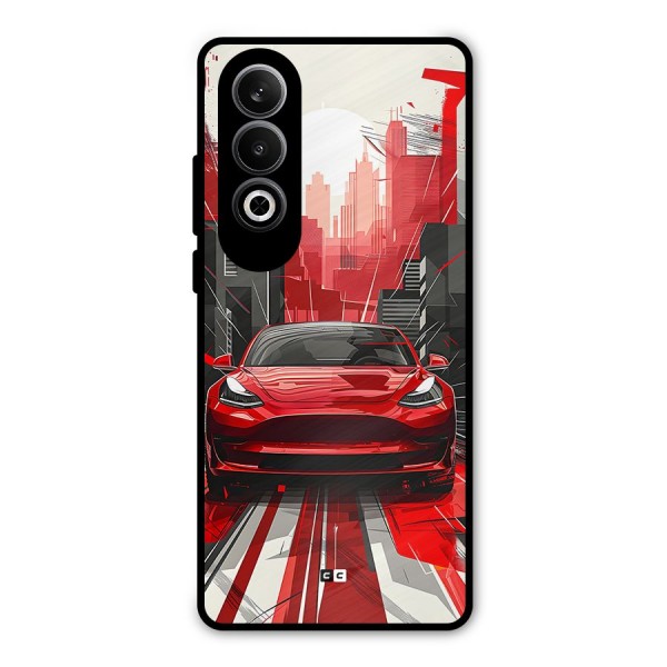 Red And Black Car Metal Back Case for OnePlus Nord CE4