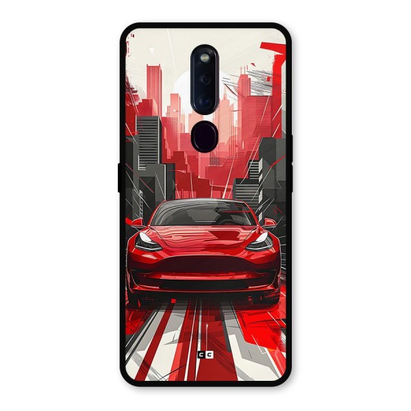 Red And Black Car Metal Back Case for Oppo F11 Pro