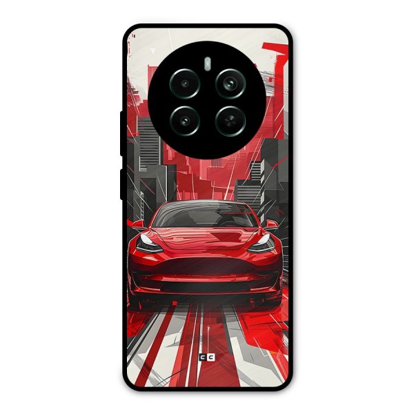Red And Black Car Metal Back Case for Realme 12 Pro Plus