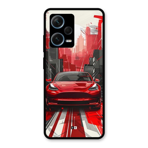 Red And Black Car Metal Back Case for Redmi Note 12 Pro Plus 5G