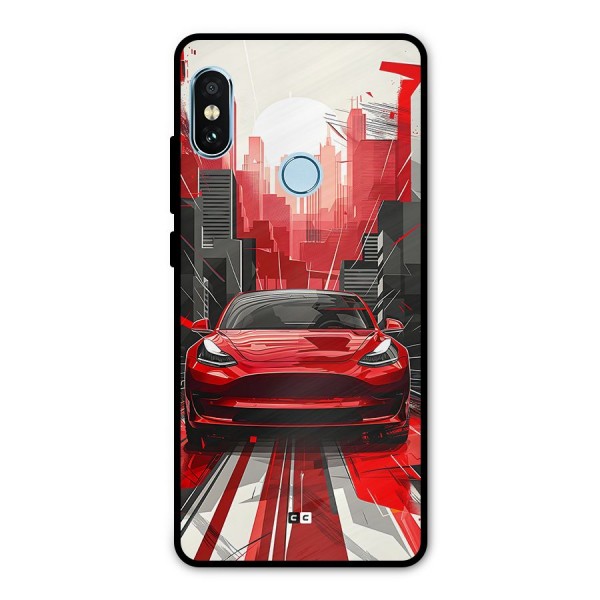 Red And Black Car Metal Back Case for Redmi Note 5 Pro