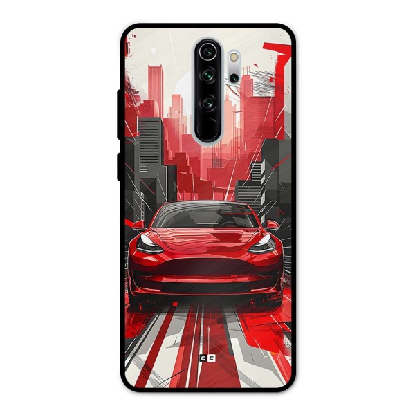 Red And Black Car Metal Back Case for Redmi Note 8 Pro