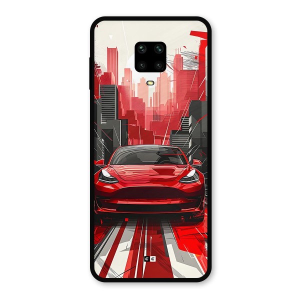 Red And Black Car Metal Back Case for Redmi Note 9 Pro Max