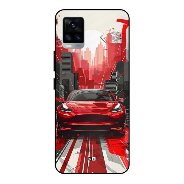 Red And Black Car Metal Back Case for Vivo V20