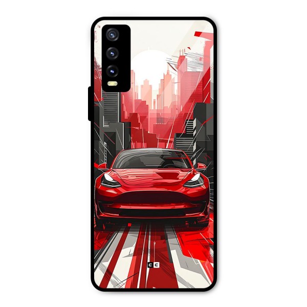 Red And Black Car Metal Back Case for Vivo Y20t