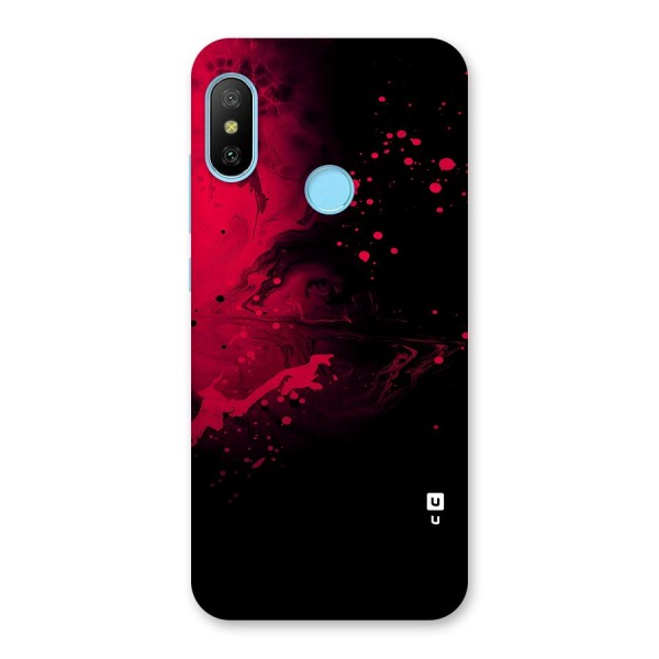 Red Black Splash Art Back Case for Redmi 6 Pro