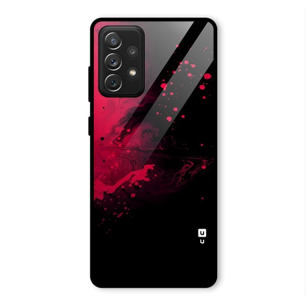 Red Black Splash Art Glass Back Case for Galaxy A72