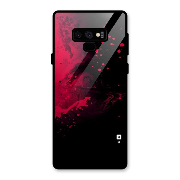 Red Black Splash Art Glass Back Case for Galaxy Note 9