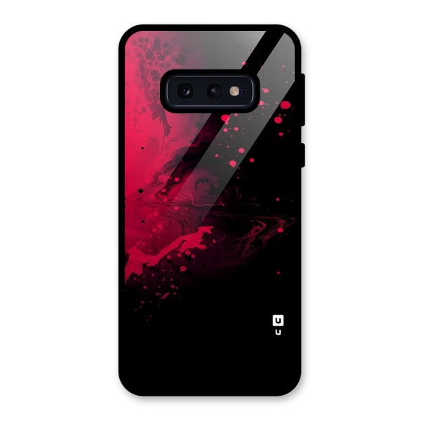 Red Black Splash Art Glass Back Case for Galaxy S10e