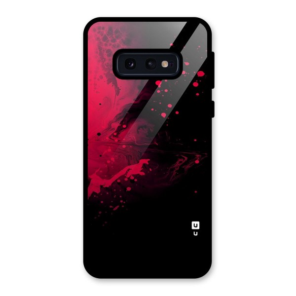 Red Black Splash Art Glass Back Case for Galaxy S10e