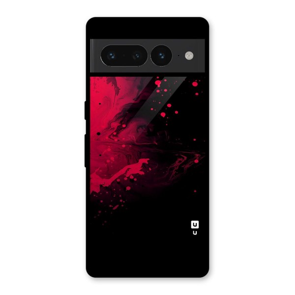 Red Black Splash Art Glass Back Case for Google Pixel 7 Pro
