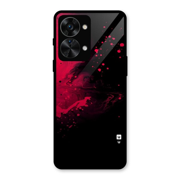 Red Black Splash Art Glass Back Case for OnePlus Nord 2T