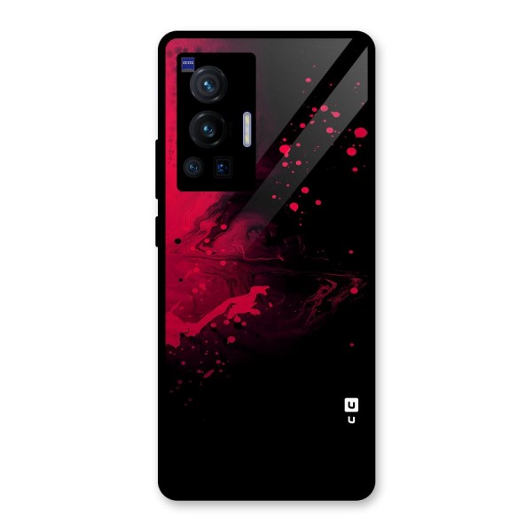 Red Black Splash Art Glass Back Case for Vivo X70 Pro