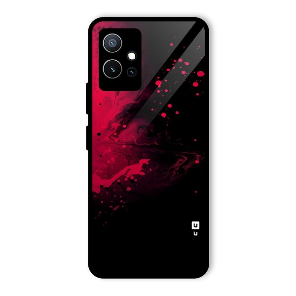 Red Black Splash Art Glass Back Case for Vivo iQOO Z6