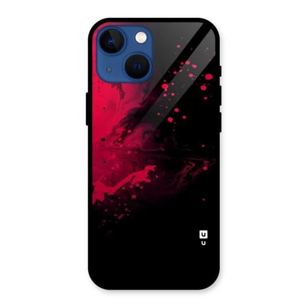 Red Black Splash Art Glass Back Case for iPhone 13 Mini