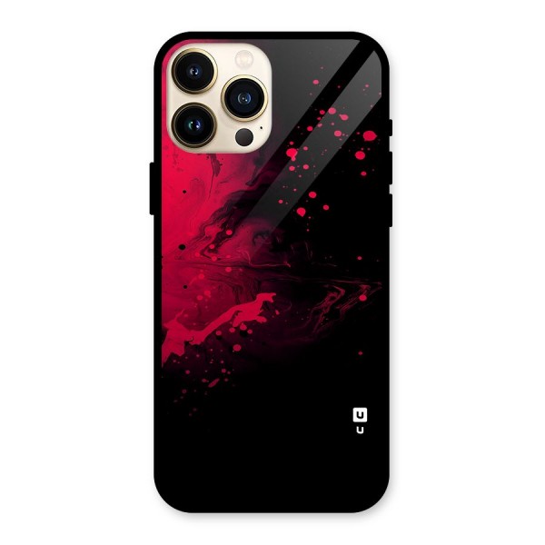 Red Black Splash Art Glass Back Case for iPhone 13 Pro Max