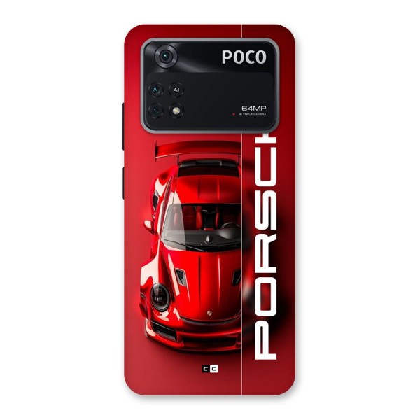 Red Porsche Back Case for Poco M4 Pro 4G