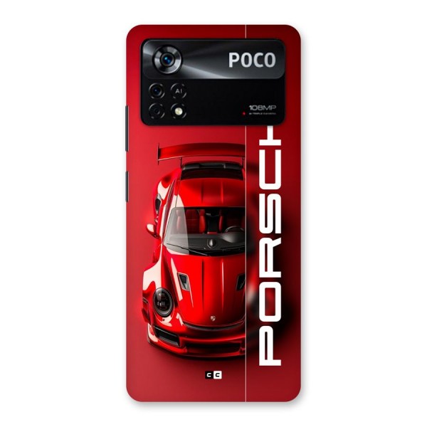 Red Porsche Back Case for Poco X4 Pro 5G