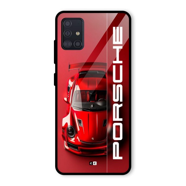 Red Porsche Glass Back Case for Galaxy A51