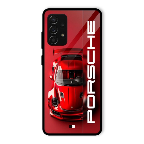 Red Porsche Glass Back Case for Galaxy A53 5G