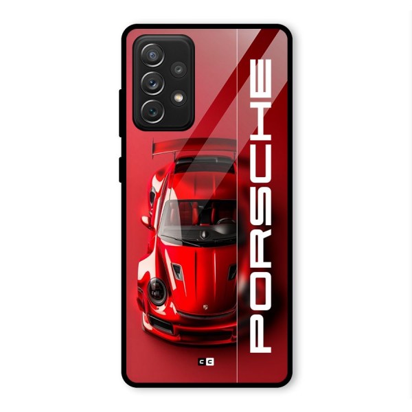 Red Porsche Glass Back Case for Galaxy A72