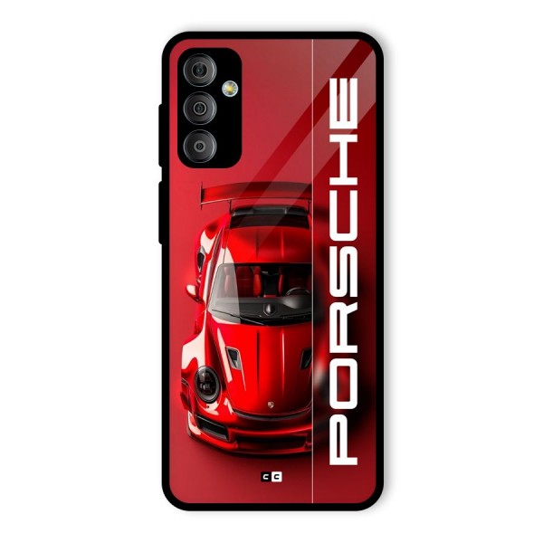 Red Porsche Glass Back Case for Galaxy F23