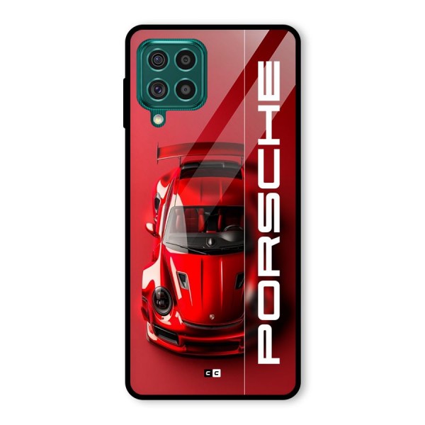 Red Porsche Glass Back Case for Galaxy F62