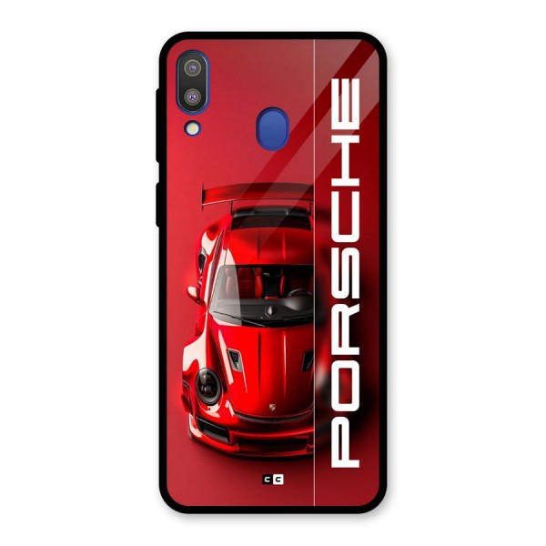 Red Porsche Glass Back Case for Galaxy M20