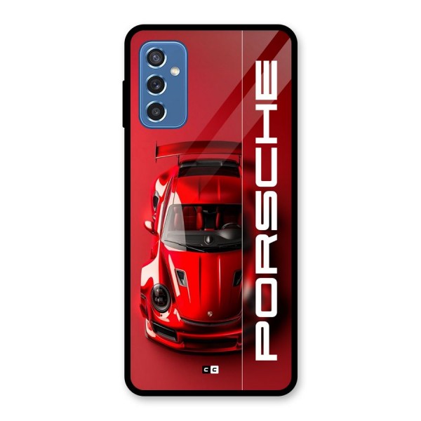 Red Porsche Glass Back Case for Galaxy M52 5G