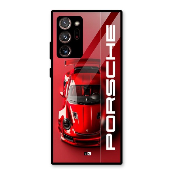 Red Porsche Glass Back Case for Galaxy Note 20 Ultra