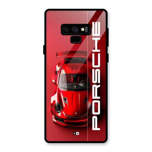 Red Porsche Glass Back Case for Galaxy Note 9