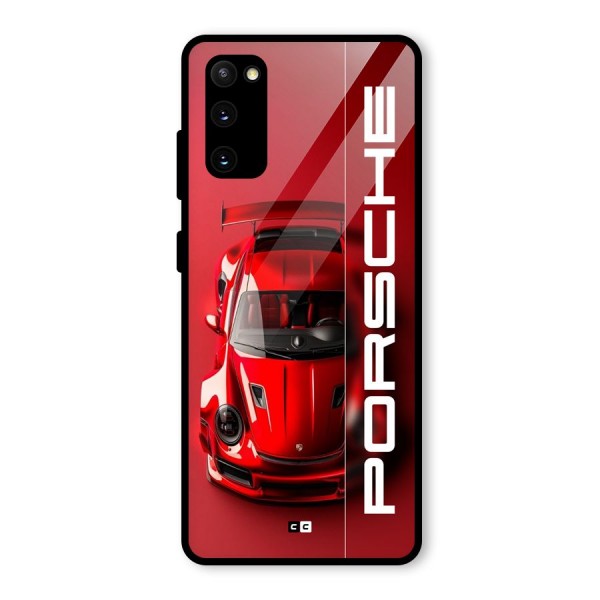 Red Porsche Glass Back Case for Galaxy S20 FE 5G