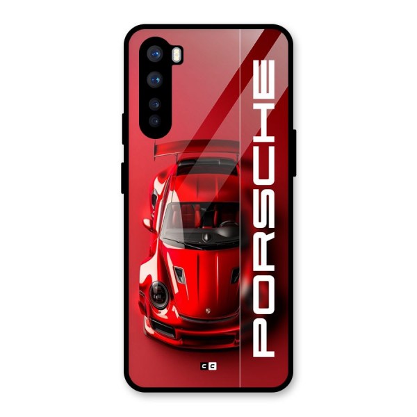 Red Porsche Glass Back Case for OnePlus Nord