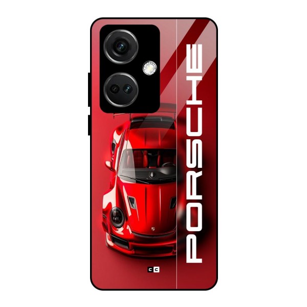 Red Porsche Glass Back Case for OnePlus Nord CE 3 5G