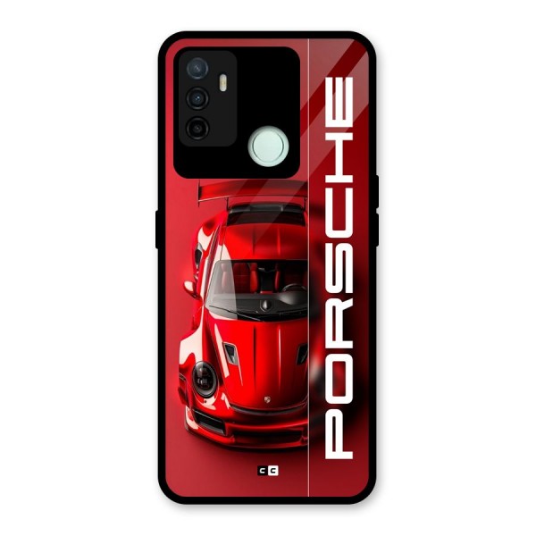 Red Porsche Glass Back Case for Oppo A53