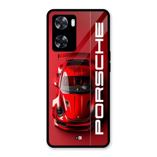 Red Porsche Glass Back Case for Oppo A77