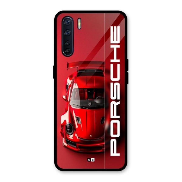 Red Porsche Glass Back Case for Oppo F15