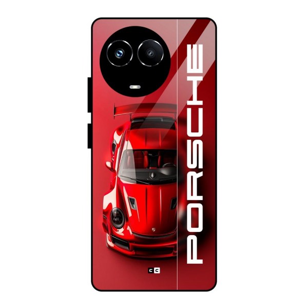 Red Porsche Glass Back Case for Realme 11X