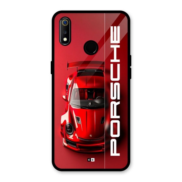 Red Porsche Glass Back Case for Realme 3