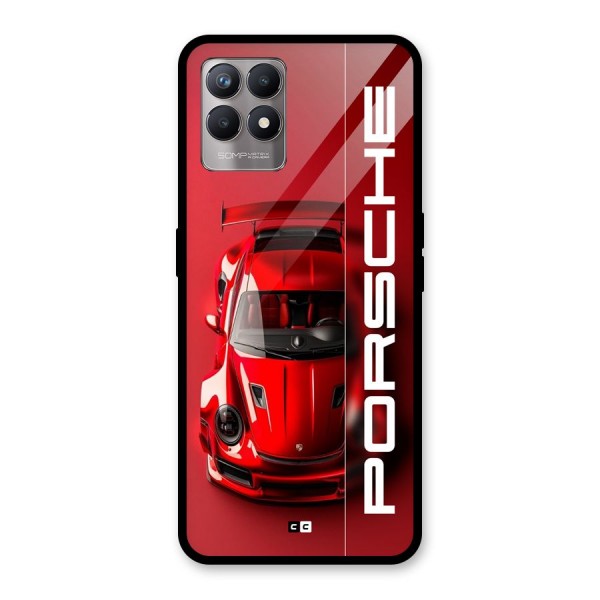 Red Porsche Glass Back Case for Realme 8i