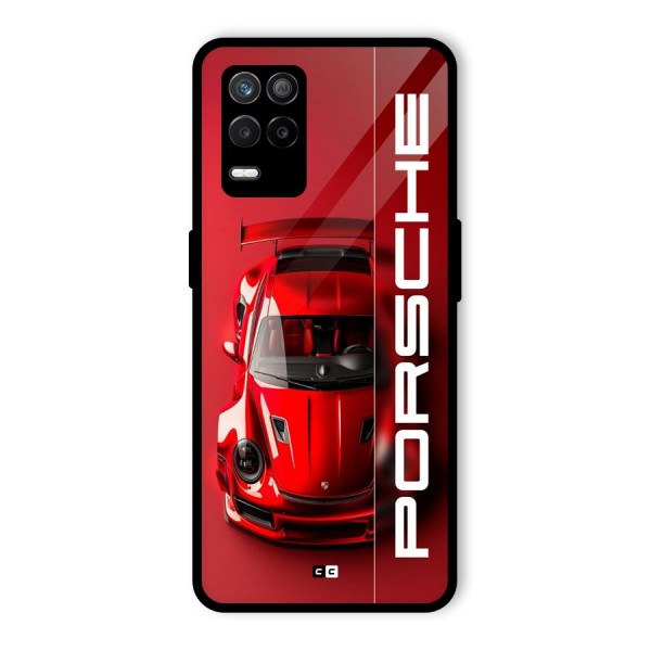 Red Porsche Glass Back Case for Realme 9 5G