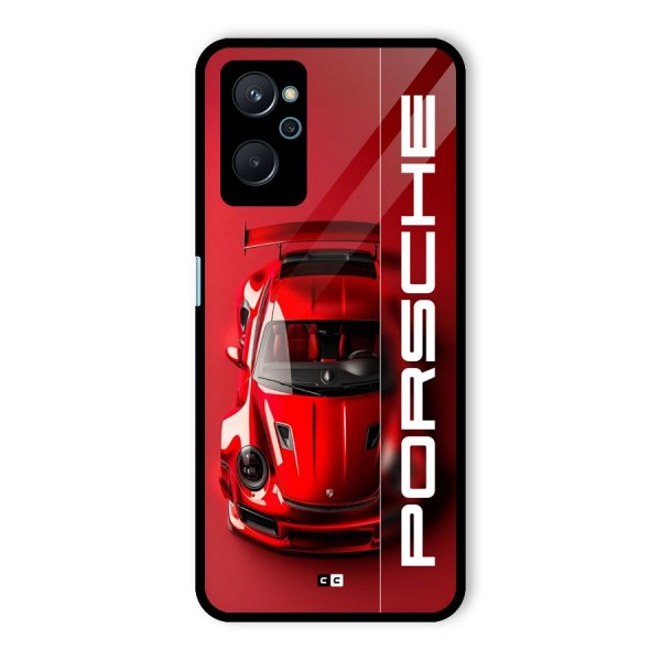 Red Porsche Glass Back Case for Realme 9i