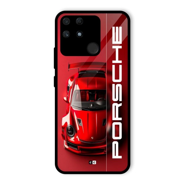 Red Porsche Glass Back Case for Realme Narzo 50A