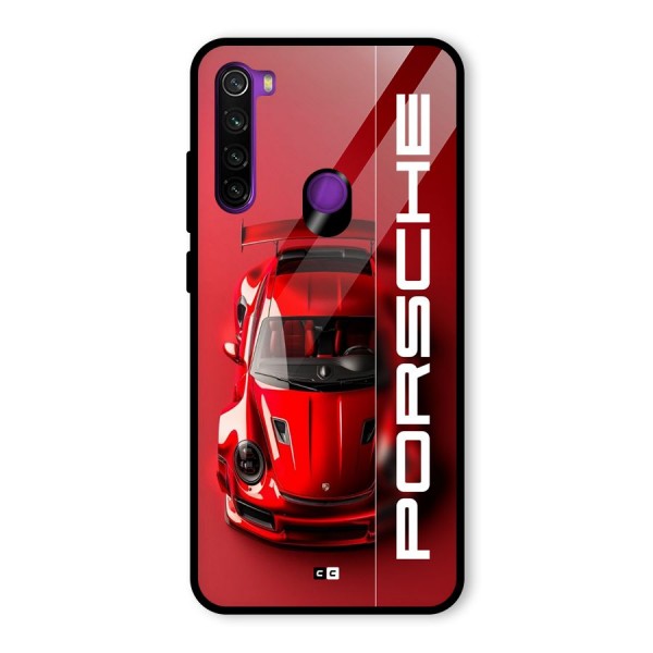Red Porsche Glass Back Case for Redmi Note 8