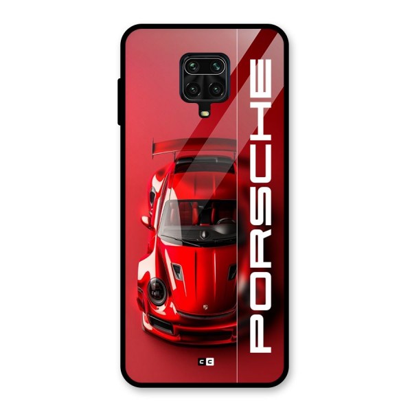 Red Porsche Glass Back Case for Redmi Note 9 Pro Max